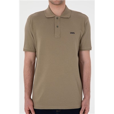 Erkek Regular Fit Polo Yaka Haki Basic Tişört