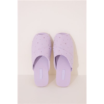 Zapatillas casa lila strass rosa