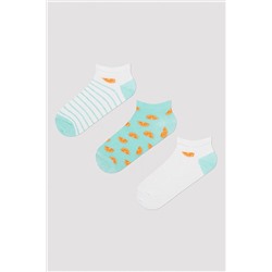Penti, Orange Stripe 3lü Patik Çorap