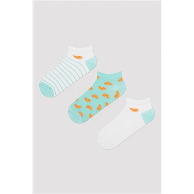 Penti, Orange Stripe 3lü Patik Çorap