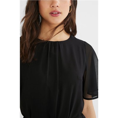 Vestido gasa cinturón
