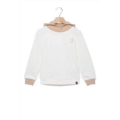 Sudadera con capucha Urme Blanco y beige