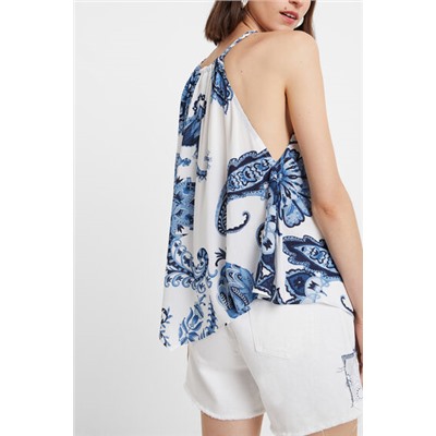Blusa viscosa escote cuadrado