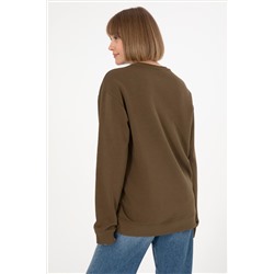 Erkek Haki Basic Sweatshirt