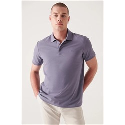 Lila %100 Pamuk Serin Tutan Polo Yaka T-Shirt