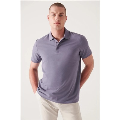 Lila %100 Pamuk Serin Tutan Polo Yaka T-Shirt