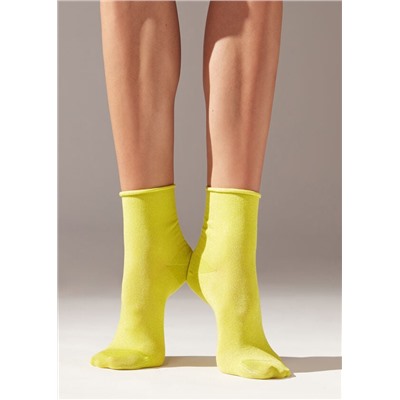 Kurze Socken mit weichem Rand und Glitzer
