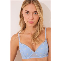 GORGEOUS Sujetador push up tul bordado azul