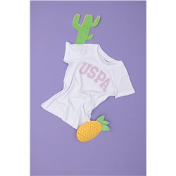 U.S. Polo Assn., Kız Çocuk Beyaz Bisiklet Yaka Basic Tişört 50283360-VR013