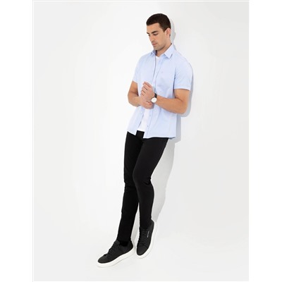 Açık Mavi Regular Fit Kısa Kollu Gömlek