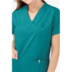 UA Butter-Soft STRETCH Women's 5-Pocket V-Neck Scrub Top Цвет TEAL
