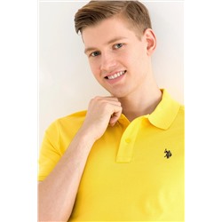 Erkek Koyu Sarı Basic Polo Yaka Tişört