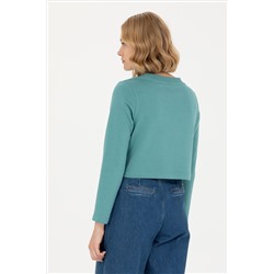 Kadın Mint Bisiklet Yaka Sweatshirt