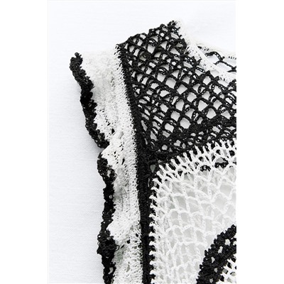 RUFFLED CROCHET TOP