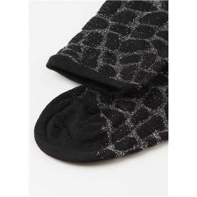 Kurze Socken mit Animal-Muster und Glitzer