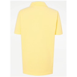 Yellow Short Sleeve Slim Fit School Polo Shirts 2 Pack