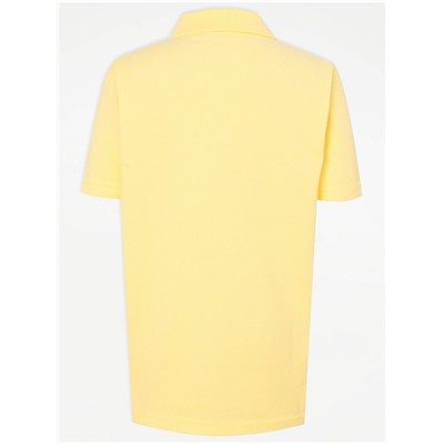 Yellow Short Sleeve Slim Fit School Polo Shirts 2 Pack