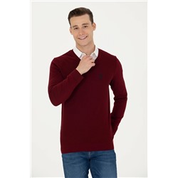 Erkek Bordo Basic Kazak