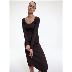 Strickkleid mit Gestreifter Struktur