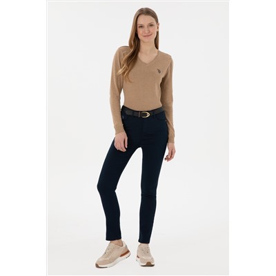 Kadın Lacivert Toothpick Fit Kanvas Pantolon