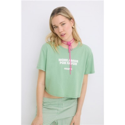 Pijama 100% algodón cuadro vichy verde