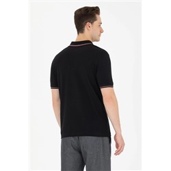 Erkek Siyah Basic Polo Yaka Tişört