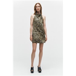 ZW COLLECTION 100% LINEN ANIMAL PRINT DRESS
