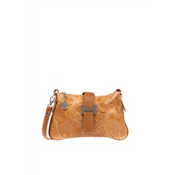 Bandolera de piel Camel