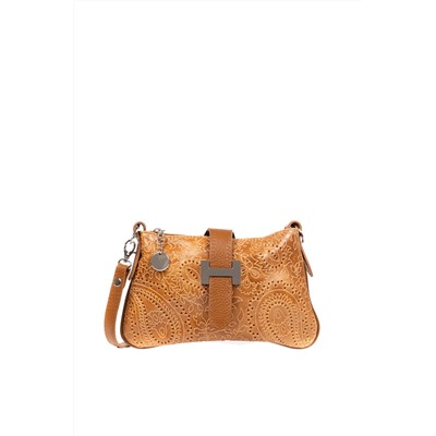 Bandolera de piel Camel