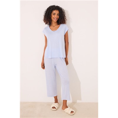 Pijama Capri viscosa azul rayas
