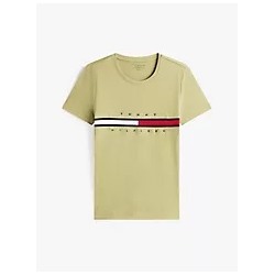 Embroidered Flag Stripe Logo T-Shirt