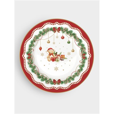 Тарелка десертная, 19 см, 4 шт, фарфор P, белая, Микс, Magie de Noel