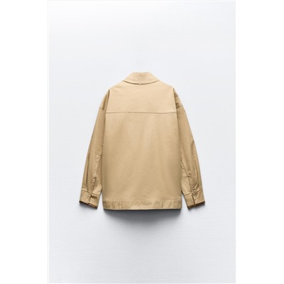 OVERSHIRT WITH STRIPED CUFFS