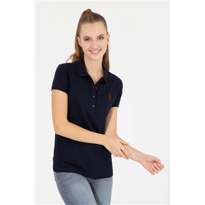 Kadın Lacivert Basic Polo Yaka Tişört
