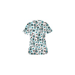UA Funky Geo Teal Scallop Neck Top