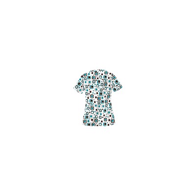 UA Funky Geo Teal Scallop Neck Top