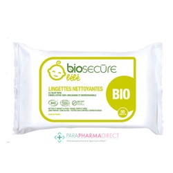 Bio Secûre Bébé - Lingettes Nettoyantes - à l'Aloé Vera - BIO - 50 Lingettes