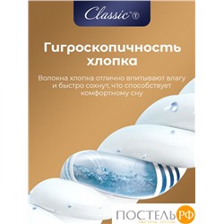 Classic by T ДЕМЕТРА Подушка стег 50х70, 1пр., см.хлопок/хлопок/микровол.