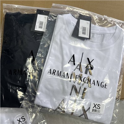 Эластичная женская футболка с пайетками ARMAN*I EXCHANGE ОРИГИНАЛ!