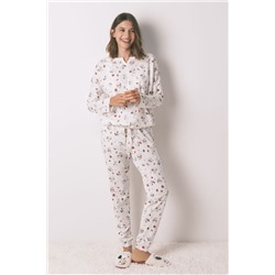 Pijama largo 100% algodón blanco Snoopy