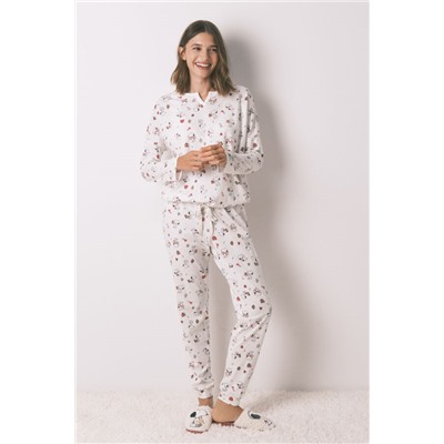 Pijama largo 100% algodón blanco Snoopy
