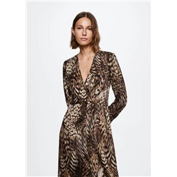 Vestido fluido animal print -  Mujer | MANGO OUTLET España