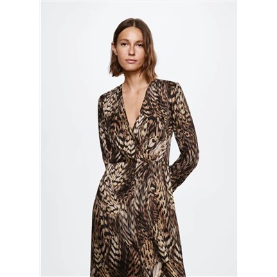 Vestido fluido animal print -  Mujer | MANGO OUTLET España