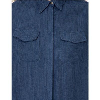 Lacivert Comfort Fit Uzun Kollu Gömlek