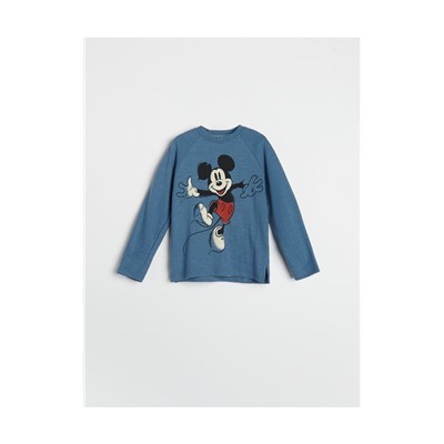 Langarm-T-Shirt mit Druck Mickey Mouse