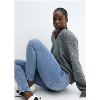 Jeans skinny tiro alto