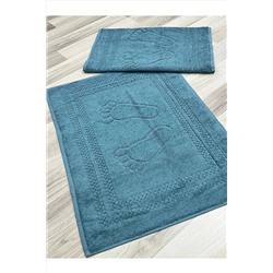 AYHANHOME, Ayak İzi Desenli %100 Pamuk Ayak Havlusu 2'li 50x70 Cm Paspas