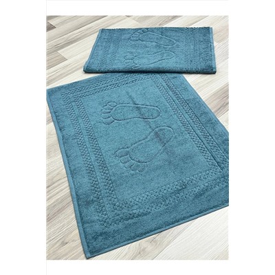 AYHANHOME, Ayak İzi Desenli %100 Pamuk Ayak Havlusu 2'li 50x70 Cm Paspas