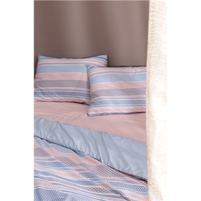 Favor King Size %100 Pamuk Ranforce Baskılı Nevresim Takımı - Mavi