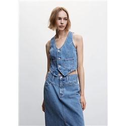 Chaleco vaquero bolsillos -  Mujer | MANGO OUTLET Melilla